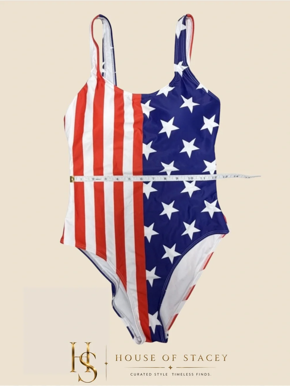 Swimsuit One Piece Patriotic Stars Stripes Small